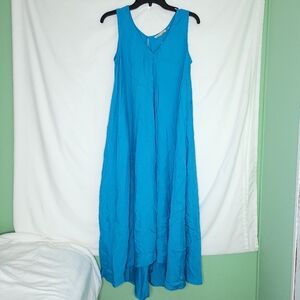 SOFT SURROUNDINGS Mizu Crinkle Maxi Dress In Blue Danube Size PXS (2-4) NWT